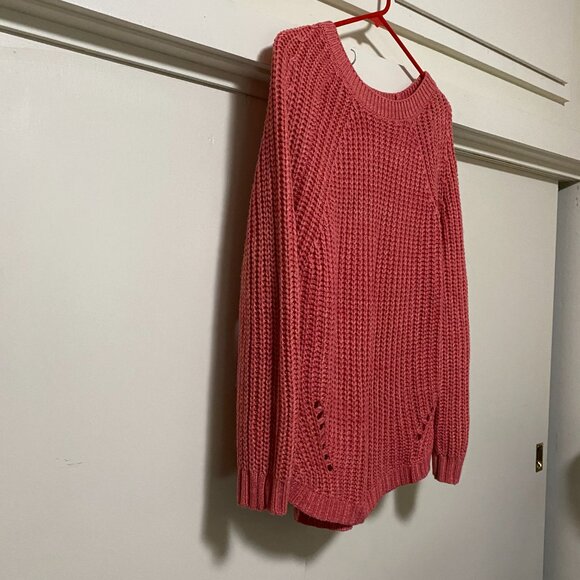 SO, long sleeve, coral, super soft, chunky sweater, size XL - Picture 3 of 9